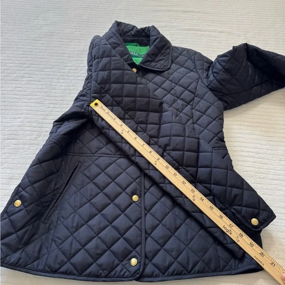 Ralph Lauren Quilted Navy Blazer Jacket with Green Lining - Picture 5 of 14